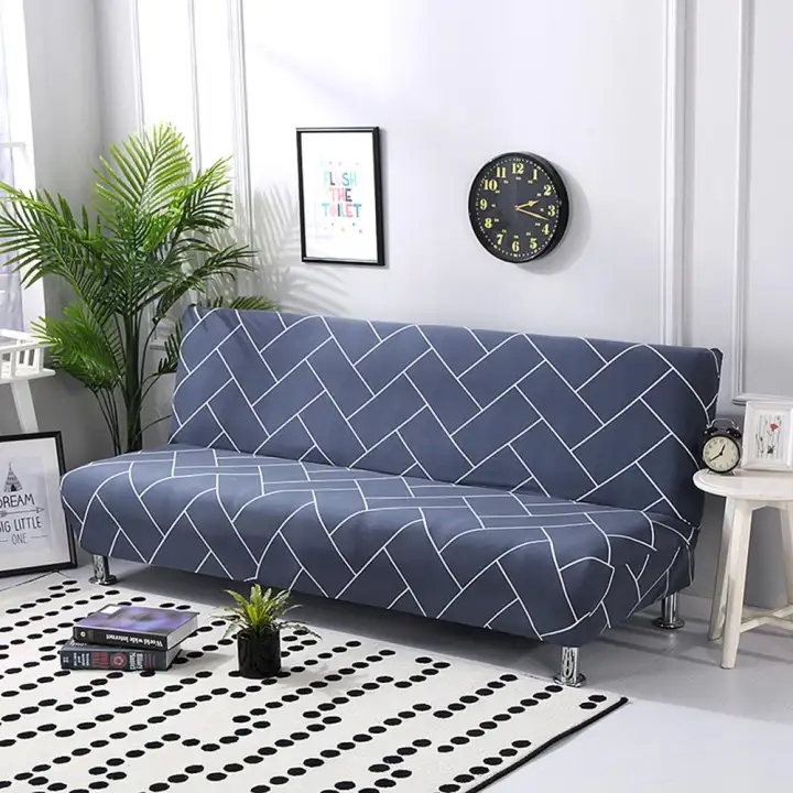Ryt No Armrest Stretch Sofa Cover Slipcover All Covered Folding Bed Fitted Sheet Universal Towel Lazada Co Th No Armrest Stretch Sofa Cover Slipcover, How To Cover A Sofa Bed