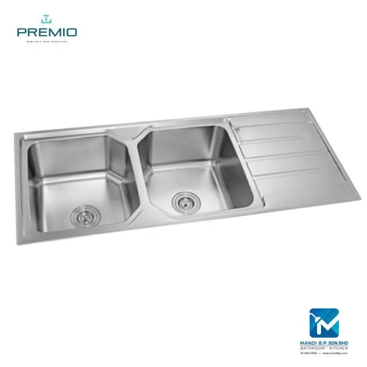 Premio Stainless Steel Double Sink With Drainer / Bareno / Filton / Franke  / Foster / Haustern / Teka / Evans / Mandibp