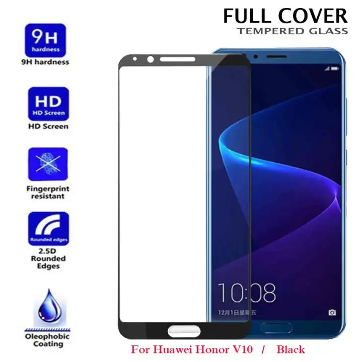 Maxguard Japan Agc Huawei Honor View 10 V10 2 5d Full Cover Curved Tempered Glass Screen Protector Black Lazada