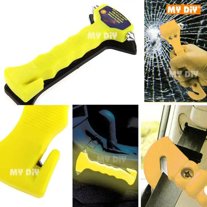 Mydiyhomedepot Car Emergency Hammer Window Breaker Seatbelt Cutter Emergency Hammer With Glows In The Dark Self Rescue Emergency Hammer Lazada