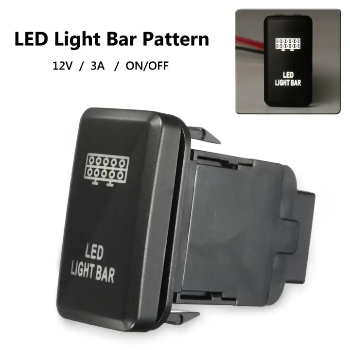 1 pcs 12V LED Fog Work Indicator Light Push Button Switch For Toyota Landcruiser Prado [Led Light Bar] - LED Light Bara