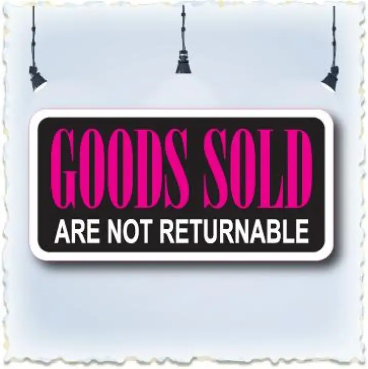 Goods Sold Are Not Returnable Pp Sign Board 100x200mm We Accept Custom Make Order Lazada
