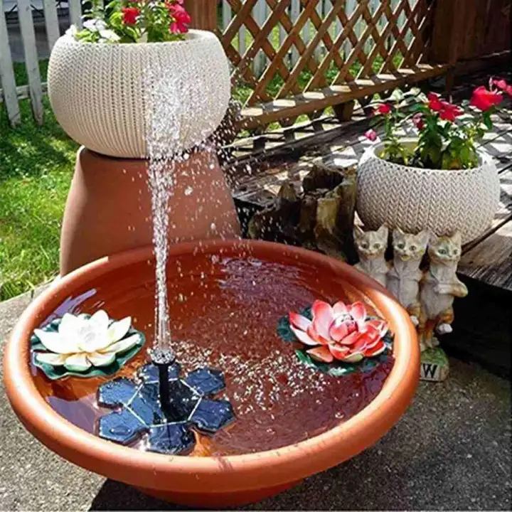 Yuero Solar Bird Bath Fountain Pump Outdoor Watering Submersible Free Standing Water Pumps With 1 4w Panel For Garden Pool Pond Patio Lazada Singapore Yuero Solar Bird Bath Fountain Pump, Garden Fountain Pump Not Working