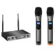ARCHEER Home Karaoke LCD UHF Dual CH Wireless Handheld Microphone System / 2 Mic. 