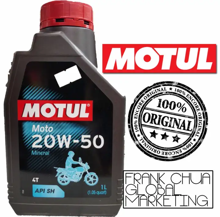 Motul 4t Moto 20w50 Mineral Original 1liter Api Sh Ma2 Minyak Hitam Motul Lazada
