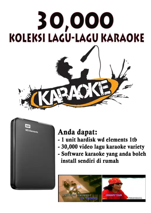 Karaoke Songs With Ktv Easy Select Software In Wd Elements 1tb 30 000 English Malay Indonesia Chinese Etc Lazada