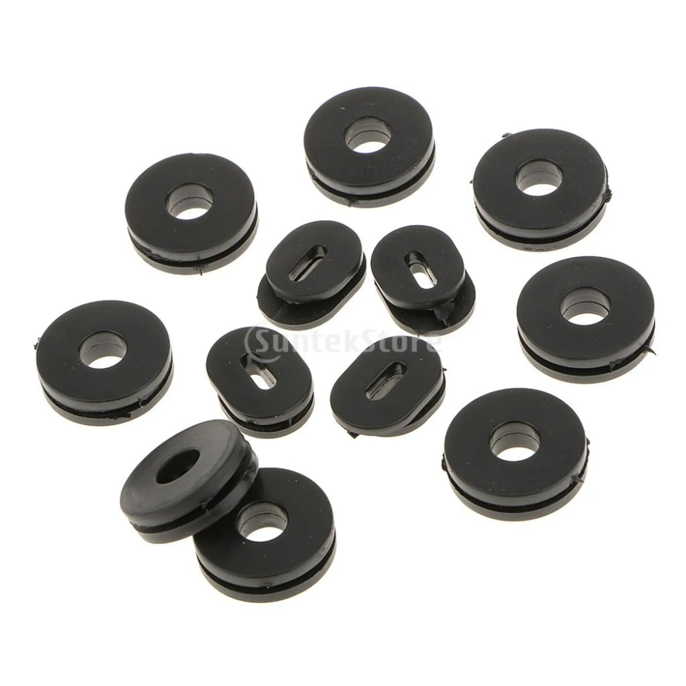 12pcs Black Rubber Side Cover Grommets 17mm/24mm For Motorcycles Car Auto