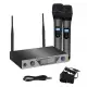 ARCHEER Home Karaoke LCD UHF Dual CH Wireless Handheld Microphone System / 2 Mic. 