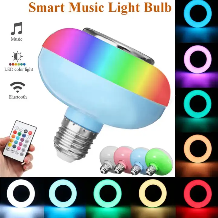 RGB Smart Bluetooth Music Light Bulb Music Ceiling Lamp Bluetooth/Remote Control (Green Shell) - Green shell