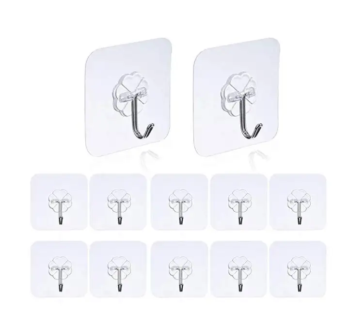 Reusable Adhesive Wall Hooks 10kg Heavy Duty Hanger Stickers With Stainless Waterproof Oilproof No Damage Ceiling Decoration Hanging Coats Paintings Bags For Bathroom Kitchen Living Room 6 6cm Lazada - Hooks For Walls No Damage