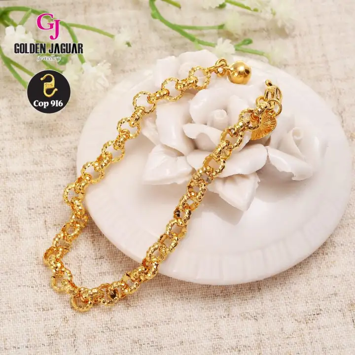 Gj Jewellery Emas Korea 24k 5 0 Audi Kikir Gelang Tangan Bracelet Gjj 266109 Lazada