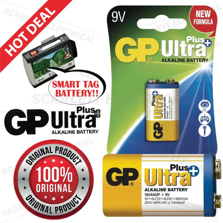 Original Gp Ultra Plus Alkaline 9v Battery Smart Tag Digital Gadget Lazada