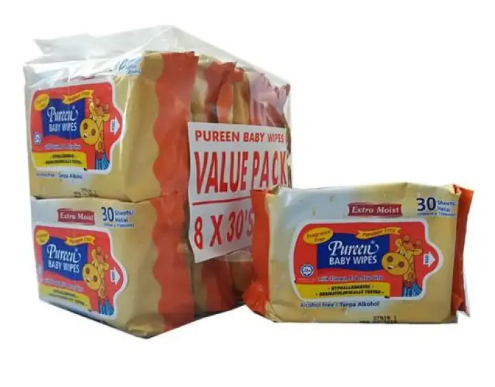 Pureen Baby Wipes Tisu Basah Value Pack Fragrance Free 8x30 S Lazada