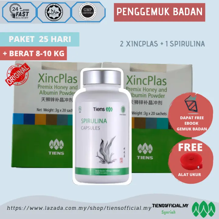 Suplement Tambah Berat Badan Gemuk 5 10kg Set A 1 Spirulina 2 Xincplas Susu Vitamin Penggemuk Badan Anak Remaja Dewasa Terlaris Tiens Tienshi Original Hot Sale Malaysia Lazada