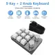 Macro Gaming Keyboard Knob 9 Key 2 Knob Programming One-handed Mechanical Keypad. 
