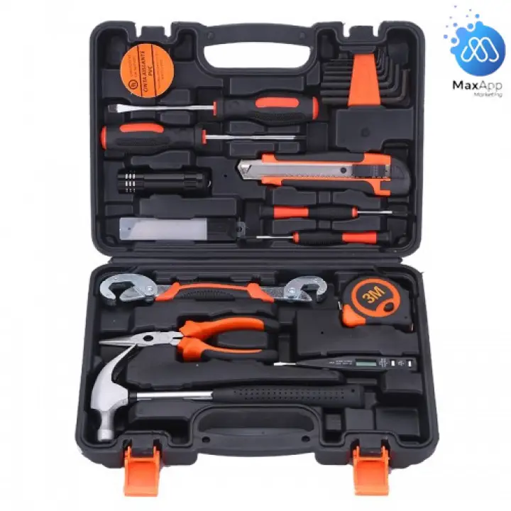 Habo Jt25 Household Professional Hand Tool Set 25pcs Multifuntional Hardware Toolbox Diy Tools Alat Tangan Kits Lazada