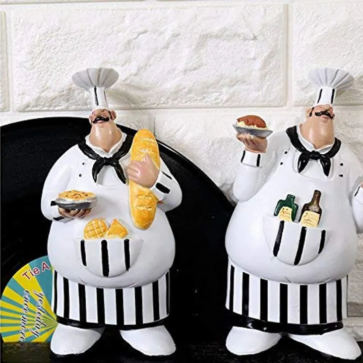 1 Pair Italian Chef Figurines Kitchen Decor Adorable Cooking Fat Wall Art Hanging Sign Lazada Singapore - Italian Chef Wall Decor