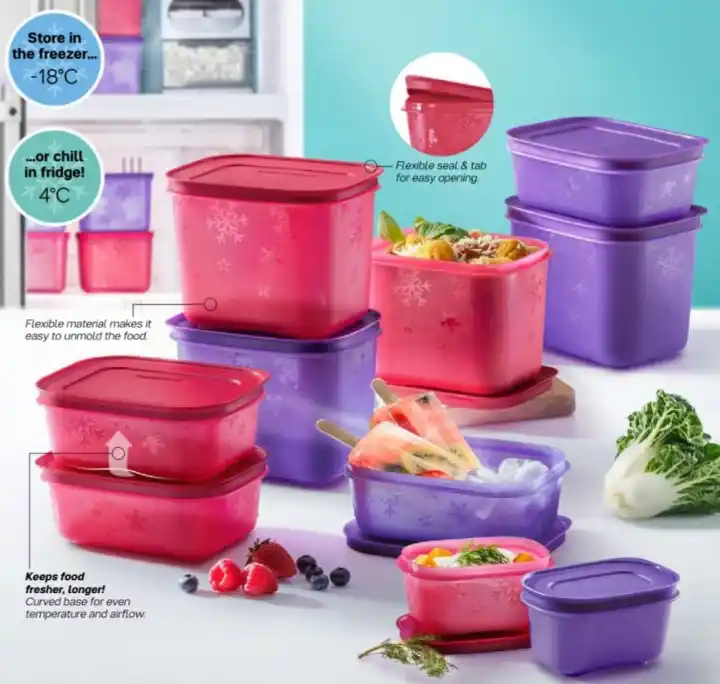 Tupperware Chill-Freez Set, 1.1L and 450ml(Total : 8 Pcs) with Gift Box