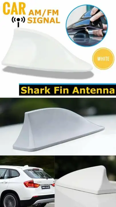 Universal Car Truck Van Roof Shark Fin Antenna Radio Signal Aerial White