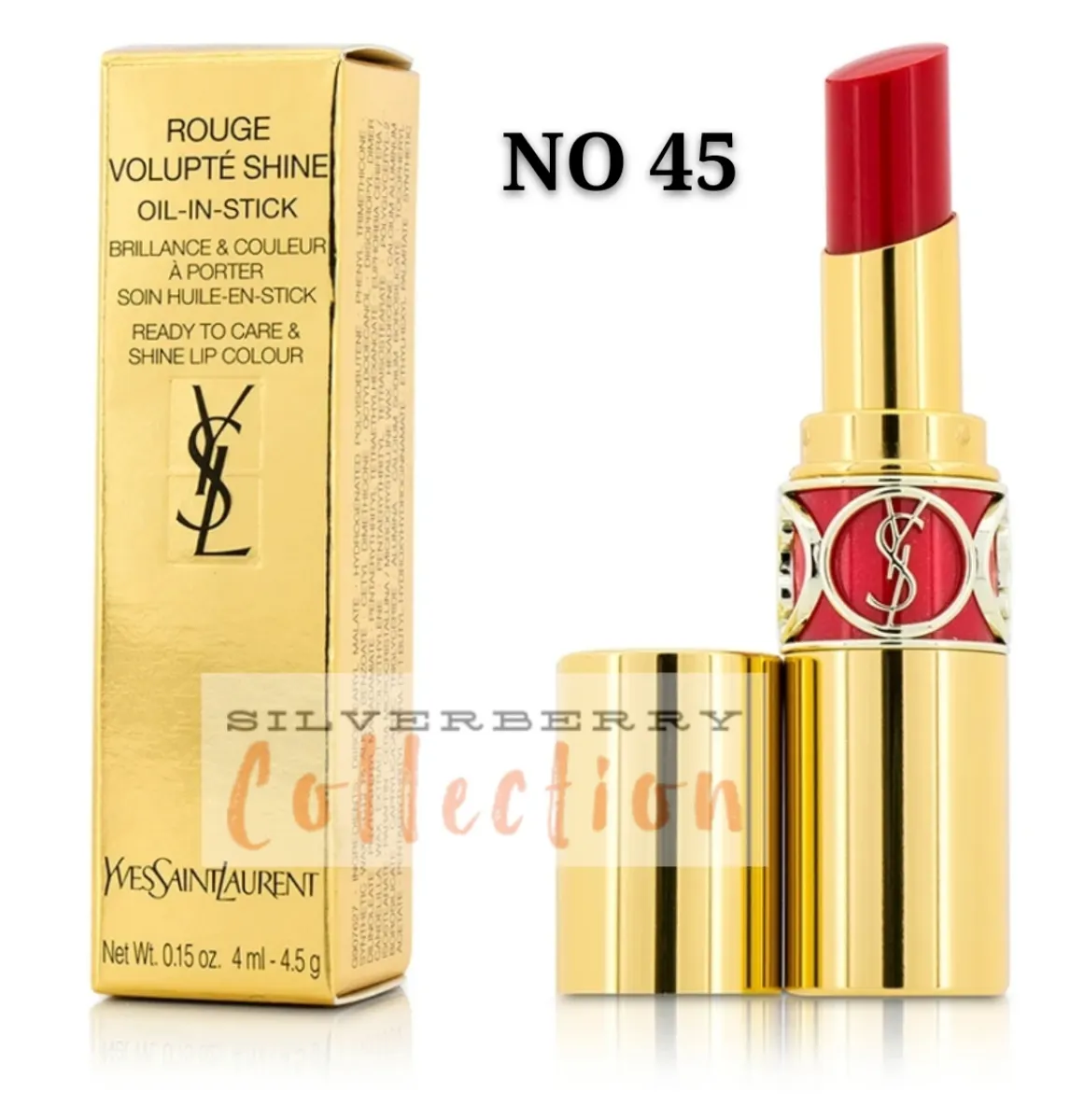 Authentic Ysl Lipstick Rouge Volupte Shine Lipstick Yves Saint Laurent Genuine 圓管 Lazada