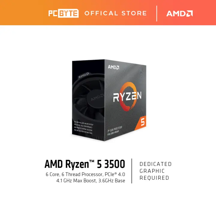 Amd Ryzen 5 3500 3 6ghz 6 Cores Processor With Wraith Stealth Cooler Lazada