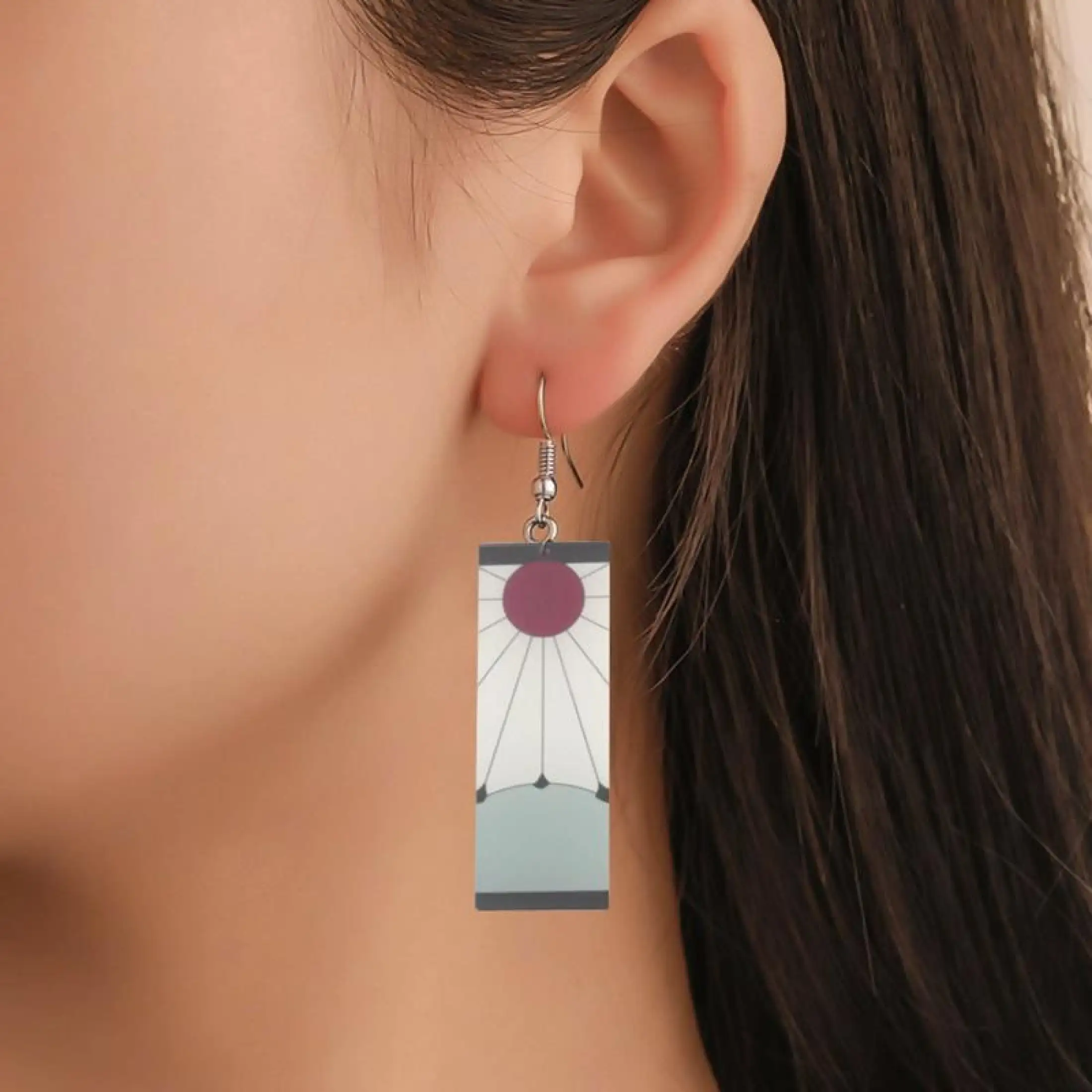 Bzy Demon Slayer Kimetsu No Yaiba Kamado Tanjirou Anime Drop Earrings Ear Studs Lazada Singapore