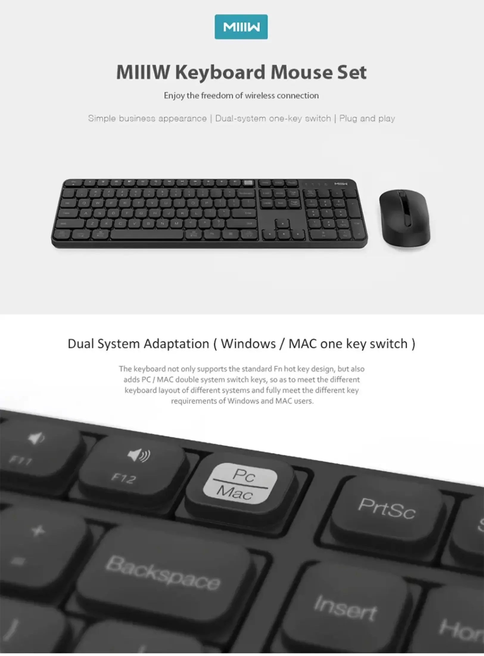 Xiaomi MWWCO1 MIIIW Wireless Keyboard and Mouse Set  6