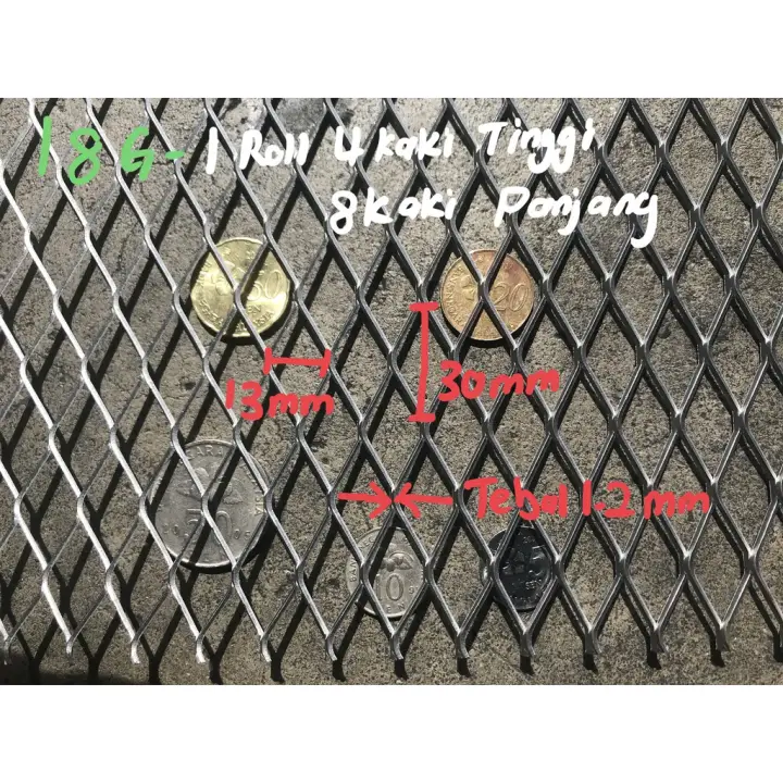 Expanded Metal 4 Kaki X 8 Kaki Besi Mesh For Grates Fencing Pagar Rumah Diy Rumah Bbq Grill Metal Plate Lazada
