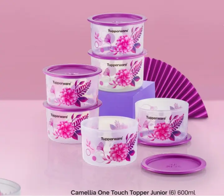 Tupperware Camellia One Touch Topper Junior (6pc) 600ml