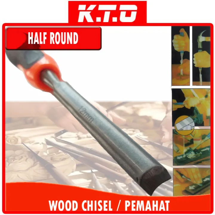 High Quality Grip Wood Chisel Pahat Kayu Chiseling Cutting Half Round Shape File Lazada Pahat Kayu Chiseling Wood Cutting Half, Half Round Wood Chisel