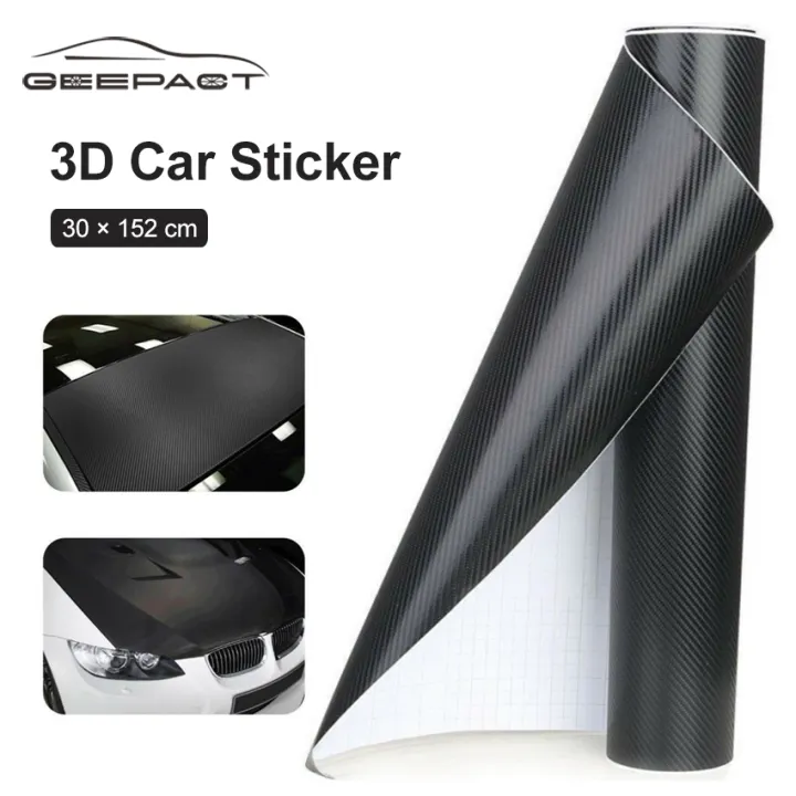 Geepact Car Sticker 3d Carbon Sticker Matte Black Carbon Fiber Texture Car Body Wrap Sticker Interior