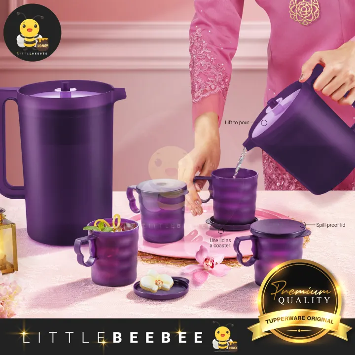 Tupperware Purple Royale Giant Pitcher 4.2L or 1.4L / Mugs with Seal