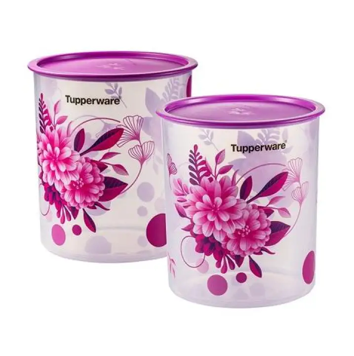 CAMELLIA ONE TOUCH CANISTER LARGE 4.3L 2PCS TUPPERWARE