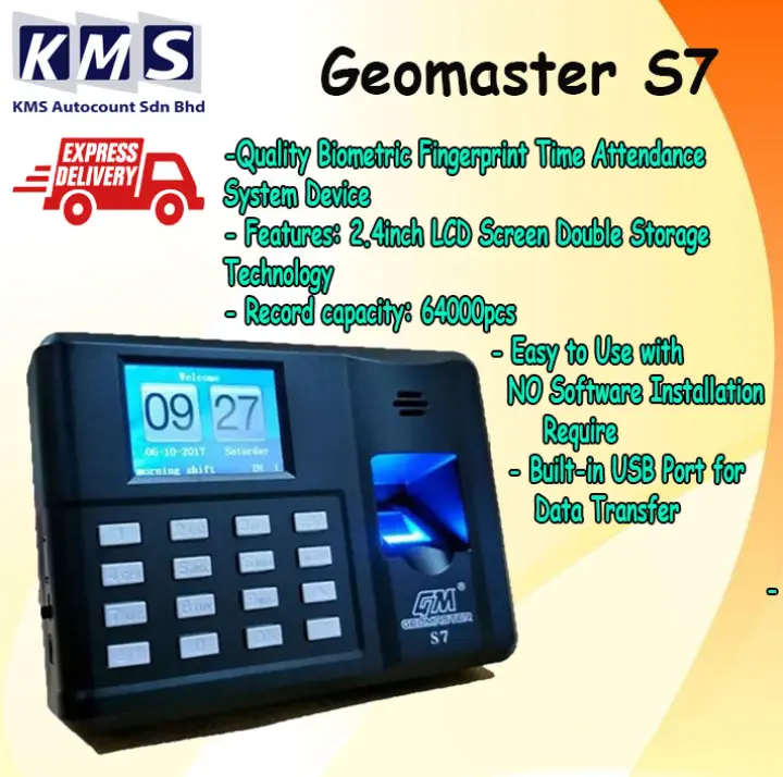 GEOMASTER S7 ( LOCAL ) Fingerprint Attendance Machine USB Drive Download Data English Version