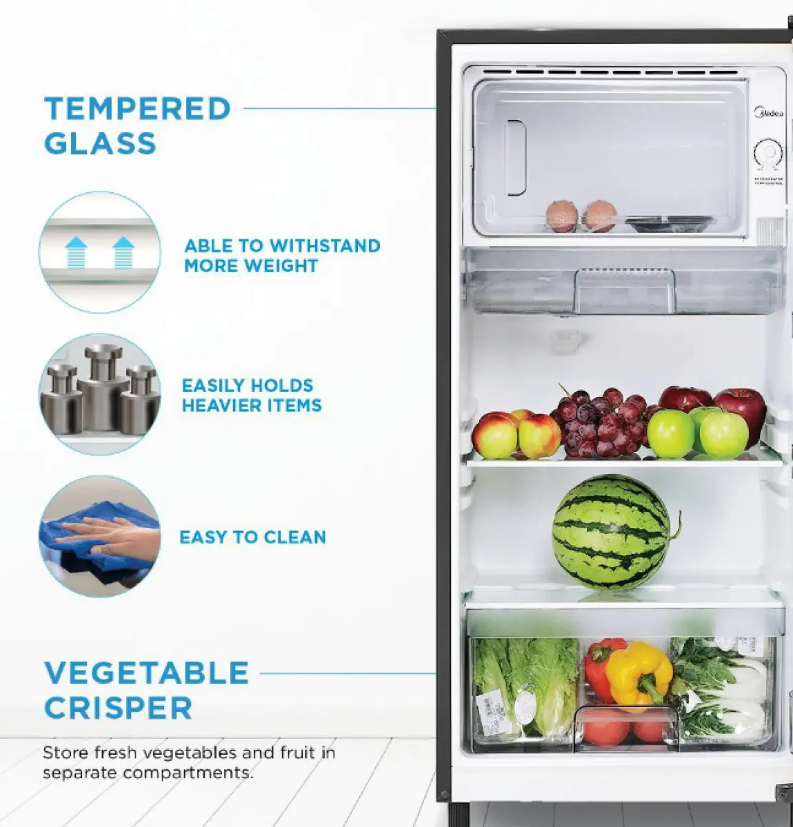 Midea Ms 196 Single 1 Door Fridge Refrigerator Ms196 156l Peti Sejuk Md Ms 196 Lazada