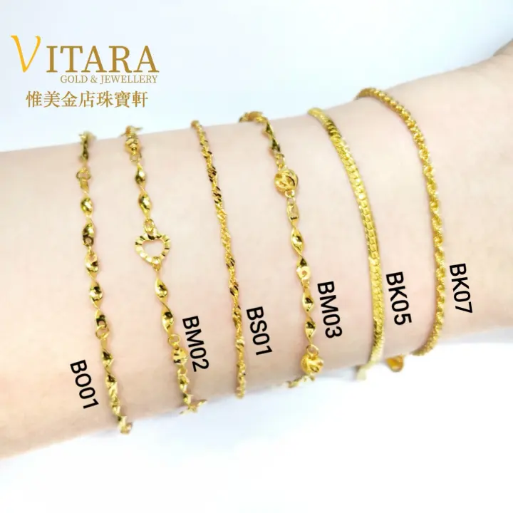 Gelang Tangan Emas 916 Rantai Tangan Emas 916 Gold 916 Bracelets Bs01 Bm06 Bm07 Bw02 Bw03 Bw04 Lazada