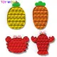 1Set pop it fidget toy crab carrot pineapple lobster fidget toys full set box all fidgets Bubble Fidget Sensory Push Toy tiktok Stress Reliever Relief Toys Special Needs Silent Classroom. 
