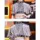 LOLANTA Girls ชุดเต้นเพลงแจ๊สชุดสตรีทโมเดิร์นชุดแฟชั่นเด็ก Glitter สีเงินเลื่อมเสื้อครอปและกางเกงขาสั้นเด็กฮิปฮอปแดนซ์ชุดสวมใส่แสดงบนเวที. 