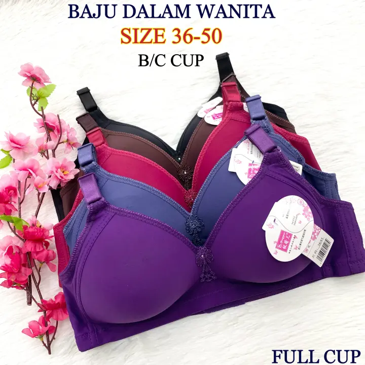 ￼🇲🇾Ready Stock🌟Plus size Bra B/C cup(36-50) Women Bra non-wired / Baju Dalam Wanita tanpa dawai tiada besi/Ladies bra  C128