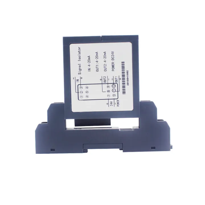 Plug-In Signal Isolator Input 4-20mA 0-5V Output 0-10V 4-20mA Current Voltage Signal Transmitter DC 24V Power Supply