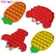 1Set pop it fidget toy crab carrot pineapple lobster fidget toys full set box all fidgets Bubble Fidget Sensory Push Toy tiktok Stress Reliever Relief Toys Special Needs Silent Classroom. 