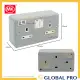 SIRIM MK Metal Clad Switch Heavy Duty Socket 13A Switch Socket Outlet Suis Soket Industrial Socket Double Switch Socket. 