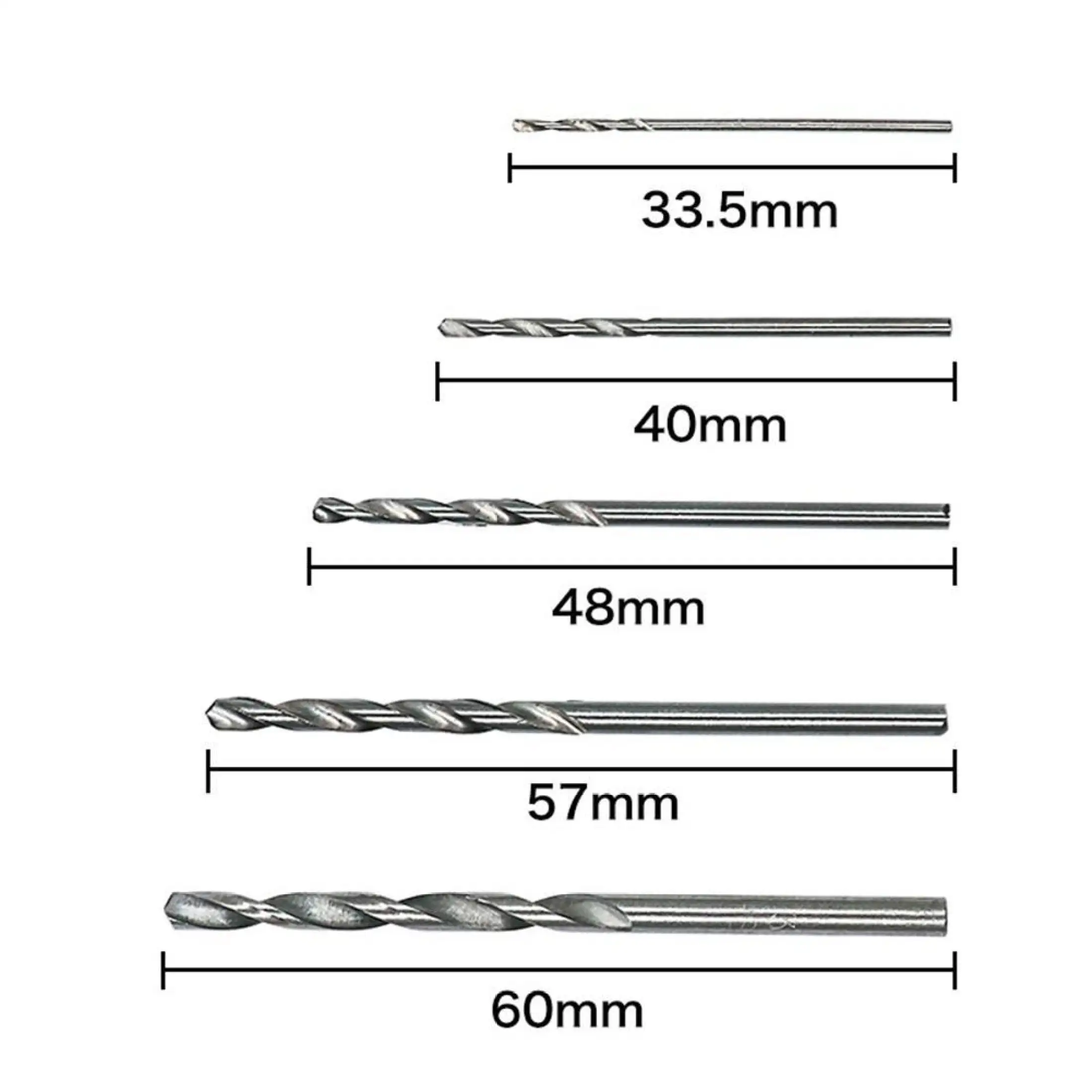 100pcs 1.0-3.0mm Straight Shank HSS Twist Drills Woodworking Drill Bits Tool Set 