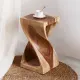 Log Hand Carved Twisted Stool, Button Bar Stool, Accent Table, Double Twisted Coffee Table. 