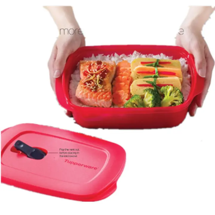 Tupperware CrystalWave Rect (1) 1L Red