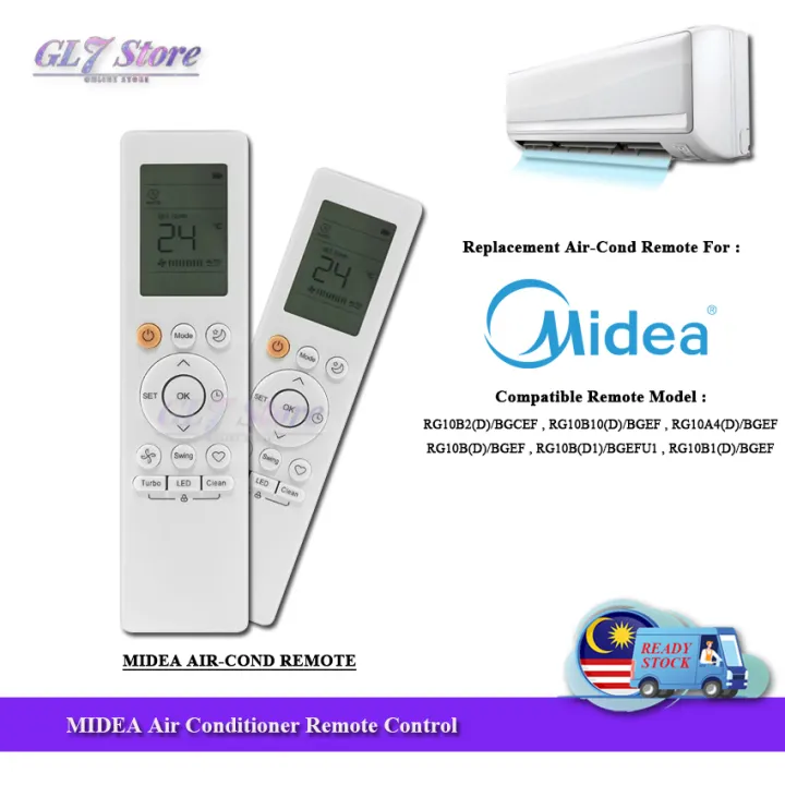 MIDEA AIR COND REMOTE CONTROL RG10B(B)/BGEF REMOTE AIR COND MIDEA RG10B(B2) RG10B(D)/BGEF RG10B(D1)/BGEFU1 RG10B1(D)/BGEF RG10B2(D)/BGCEF RG10B10(D)/BGEF RG10A4(D)/BGEF