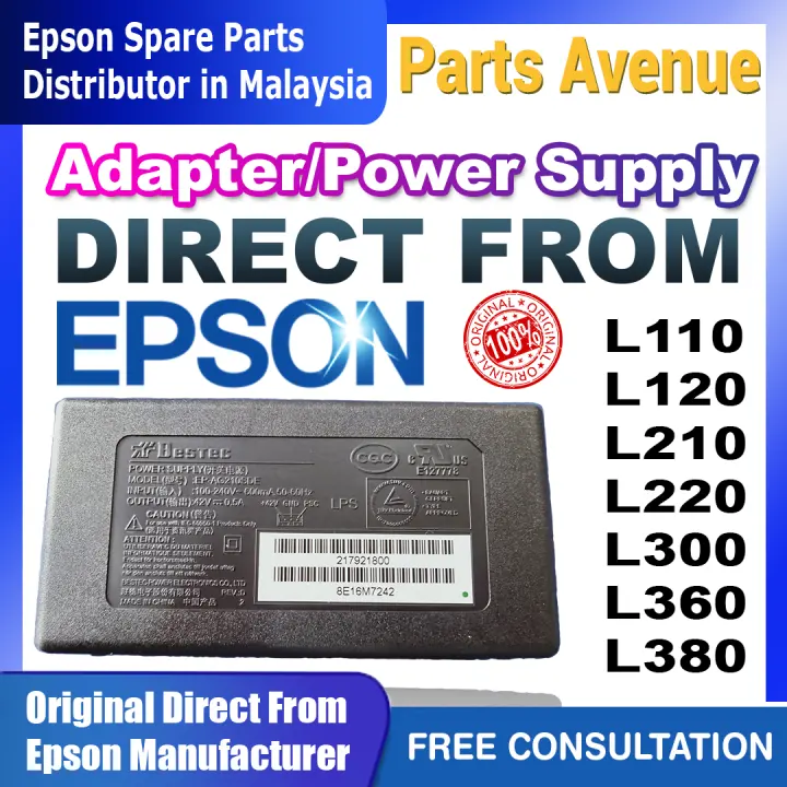 Original New Epson Adapter L120 L210 L220 L360 L380 Power Supply Unit 2179218 Original Printer Gear Epson Printer Spare Part Lazada