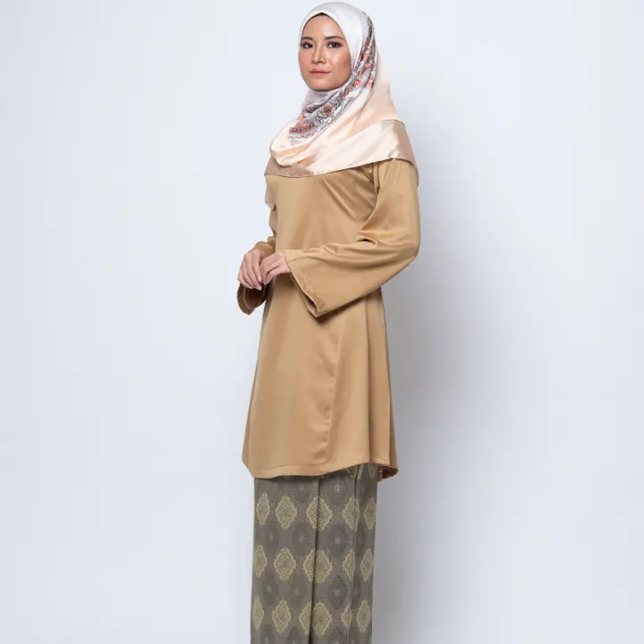 Harisons Baju Kurung Riau Songket Kain Selisih Depan Brown 26391 Lazada