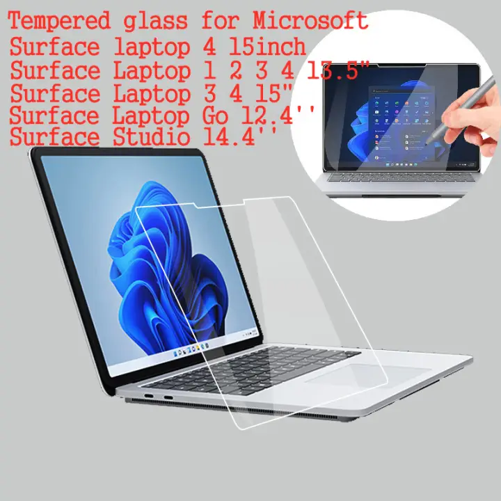 Tempered Glass for Microsoft Surface Laptop 1 2 3 4 13.5" Laptop 3 4 15inch Screen Protector For Surface Laptop Go 12.4'' Studio 14.4''