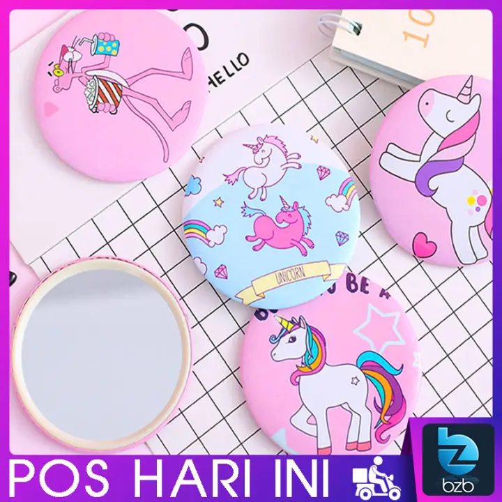 𝘾𝙊𝙈𝙋𝘼𝘾𝙏 Mini Mirror Cute K Pop Make Up Cosmetic Travel Handbag Wedding Birthday Party Door Gift Cermin Muka Kecil Lazada
